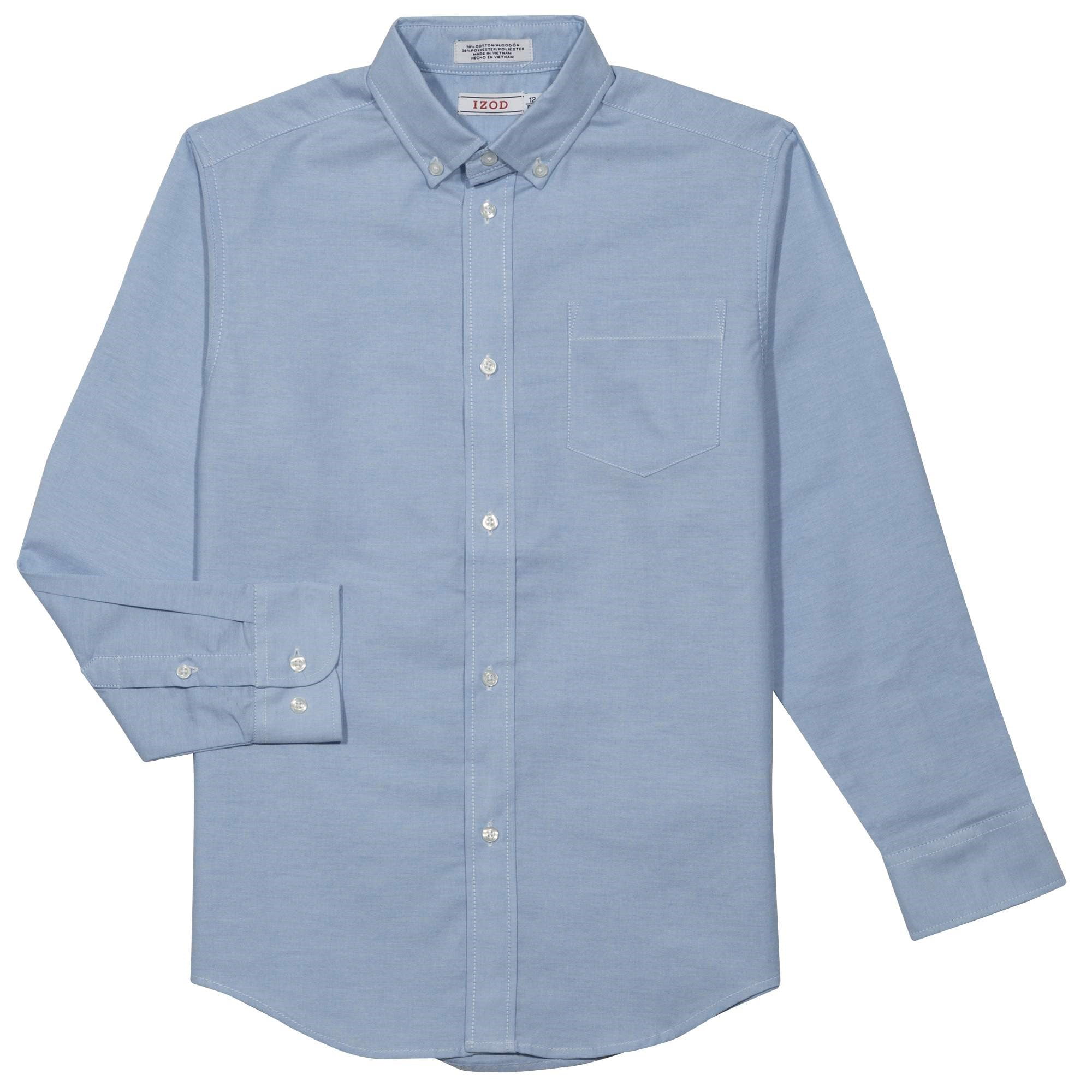 IZOD Boys Long Sleeve Solid Button-Down Oxford Shirt
