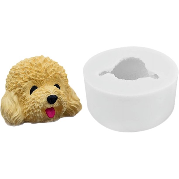 Molde de vela de perro 3D, moldes de silicona para velas de cachorro, molde de jabón de caniche, molde de silicona para cubitos de hielo, molde para perro para chocolate, caramelo, fondant,