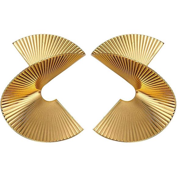 shiyou-Gold Statement Earrings for Women Chunky Gold Earring Sectored Geometric Earrings Irregular Earrings Exaggerated Statement Earrings Jewelry Gifts for Girls