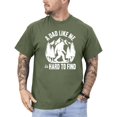 thumbnail image 3 of A Dad Like Me Shirt for Men Hard to Find Funny Bigfoot Sasquatch Father's Day Graphic Tee Military Green Shirt XL, 3 of 5