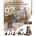 thumbnail image 3 of PetWhole Extra Large Stainless Steel Enclosed Cat Litter Box with Pedal, Scoop, Stickers, and Carbon Bag, Gray, 3 of 8