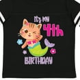 thumbnail image 4 of Inktastic It's My 4th Birthday with Cute Cat Mermaid Girls Toddler T-Shirt, 4 of 5