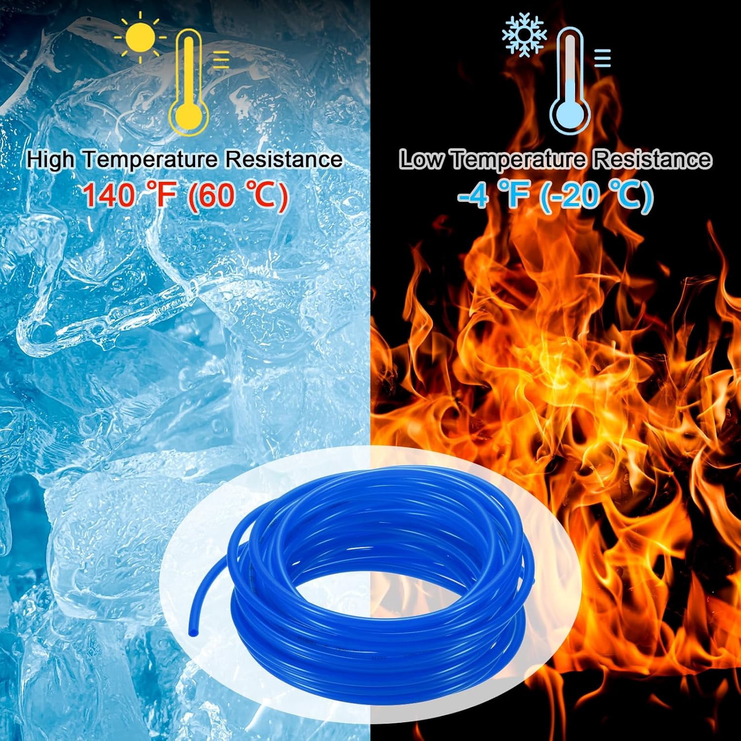 MKEUDQ-Pneumatic Tubing Pipe, 4mm(ID) x6mm(OD) PU Polyurethane Air Compressor Hose for Air Compressor Fitting/Gas/Fluid Transfer, Air Hose Line Tube [10M/32.8ft, Blue]