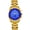 Gold shell blue surface, variant on Multifunctional men's watch, three-eye chronograph waterproof business quartz watch