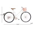 thumbnail image 3 of DecMode White Metal Bike Wall Decor with Black Wheels and Orange Basket, 3 of 13