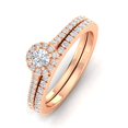 thumbnail image 2 of Certified 5/8ctw Diamond Halo Bridal Set Engagement Ring in 10k Rose Gold (G-H, I2-I3), 2 of 5