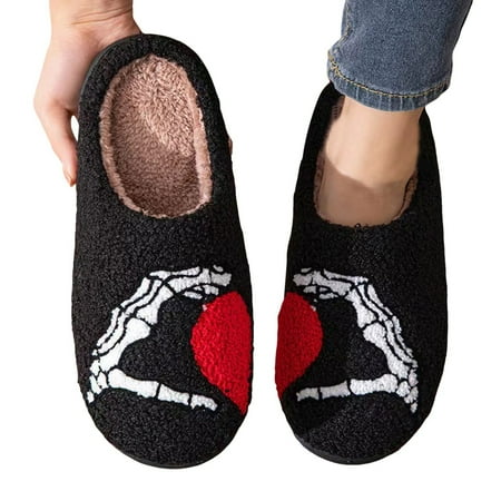 

Jungdeepe Couples Winter Fashion Pattern Slippers For Men And Women Slides for Women Closed Toe Womens Slide in Hot Furry Slippers for Women Double Slides for Women Slides Slippers for Women Hard Sole