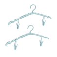 thumbnail image 3 of Paquete de 2 perchas de viaje Perchas plegables con 4 clips Perchas de ropa portátiles, Azul kusrkot Perchero plegable de viaje, 3 of 8