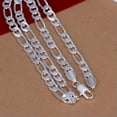 thumbnail image 2 of EOEMY 925Sterling Silver 8mm Flat 3 Space 1 Gentle Men'S Chains Necklace 18"-24" Nw018-22", 2 of 8