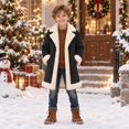 thumbnail image 2 of Toddler Kids Boys Lined Overcoat Long Sleeve Open Front Warm Cozy Windproof Elegant Outerwear 3-4 Years, 2 of 6