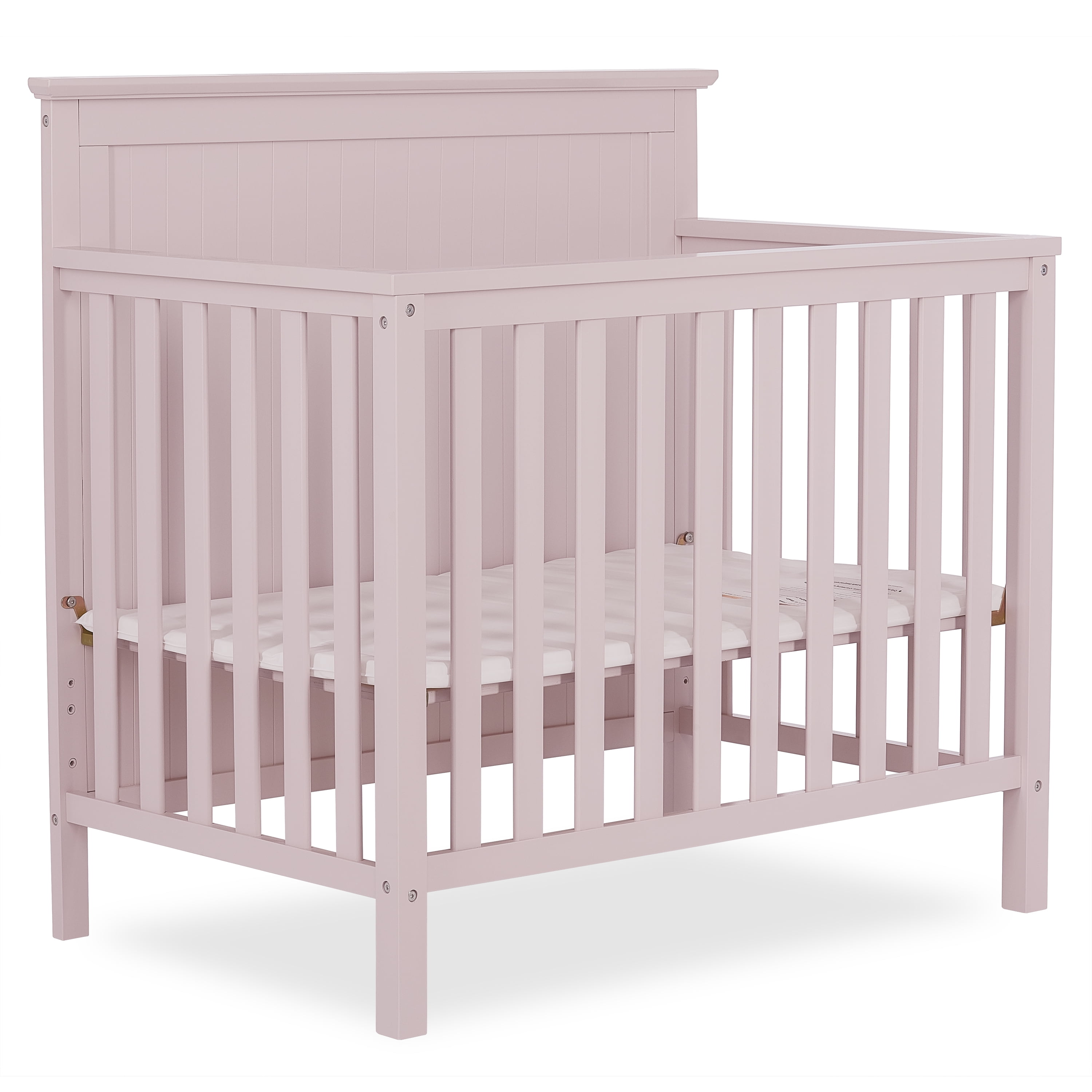 Dream On Me Ashton Full Panel Convertible 5 in 1 Crib in Blush Pink 