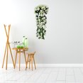 thumbnail image 4 of facefd Artificial Flower Garland Wall Hanging Simulation Floral Vine Home Office artificial Flower Rattan, White, 4 of 5