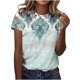thumbnail image 1 of Tops de Ajuste Suelto para las Mujeres Sudadera Casual Impresa Manga Corta Cuello Redondo Superior, Poliéster, 1 of 5