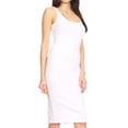 thumbnail image 3 of Sakkas Women's Midi Pencil Slim Stretchy Sleeveless Solid Dress Made in USA - White - Medium, 3 of 5