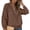 04# Brown, variant on Women's Tops Loose Fit Quilted Sweatshirt Top with Pockets Half Zip Textured Blouse Casual Long Sleeve Pullover Cotton Streetwear S-2XL