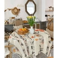 thumbnail image 4 of Autumn Forest Tree Square/Round Tablecloths 54x54,Orange Thanksgiving Fall Maple Leaves Table Cloth Table Cover Indoor/Outdoor Tabletop Decor for Wedding Holiday Party Dinner Baby Shower, 4 of 7