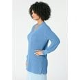 thumbnail image 3 of Roaman's Women's Plus Size Cable Knit V Neck Sweater, 3 of 4
