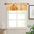 thumbnail image 3 of Valance Curtain for Kitchen, Thanksgiving Fall Maple Leaves Pumpkins Window Valance for Living Room Scroll,Rod Pocket Valances for Bedroom Decor,Window Treatment Valance 1 Panel 18" x 54", 3 of 6