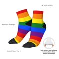 thumbnail image 5 of Women Men Athletic Socks Gay Pride Flag Rainbow Cushioned Quarter Ankle Socks, 5 of 7