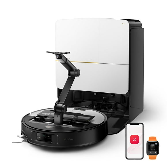Roborock Saros Z70 Robot Vacuum & Mop with OmniGrip Mechanical Arm, 22,000Pa Suction, AdaptiLift Chassis, Ultra-Slim Design, Auto Mop Removal, Dual Anti-Tangle, Hot Water Mop Washing, Self-Cleaning Dock, Smart App & Voice Control