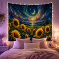 thumbnail image 2 of Sunflower Field Beside a Reflective Lake, Serene Celestial for Nature Lovers, Botanical Wall Art, Housewarming Gift, Tapestry Wall Hanging for Bedroom and Living Room, 2 of 5