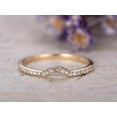 thumbnail image 5 of 0.25 Carat Band Wedding Band man made diamond moissanite Diamonds Anniversary Ring Curved U Design Antique Style Band with 18k Gold Plating, 5 of 9