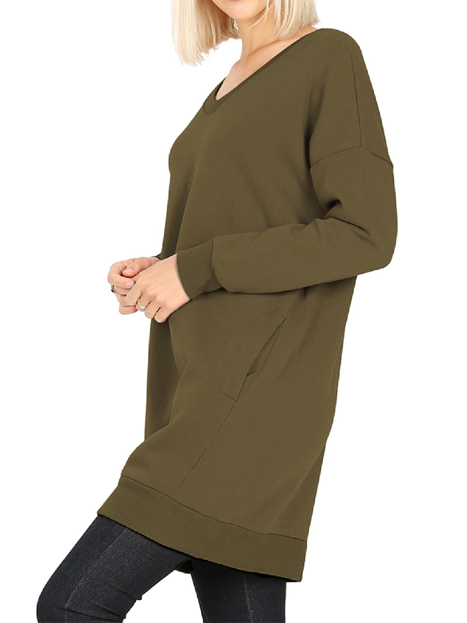 Women's oversized v neck sweatshirts Clearance