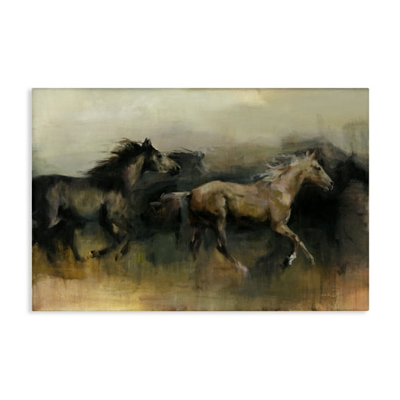 Stupell Industries Roaming The West Horses Animals Painting Wrapped Canvas Art Print Wall Art, 24 x 16