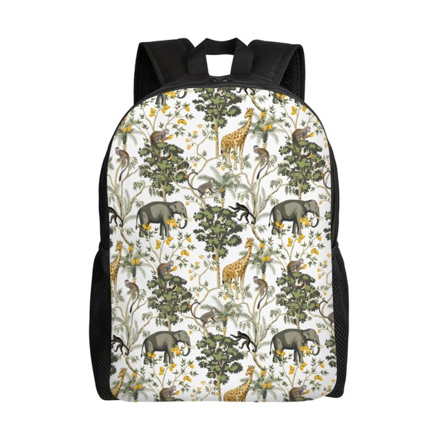 Fotbe Vintage Animals Palm Tree Mochila de Viaje para Laptop, Mochila Ejecutiva Delgada y Resistente 15.6"