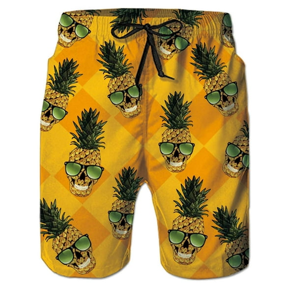 Bañadores de Hombre Uideazone con Estampado de Piña en Amarillo y Turquesa