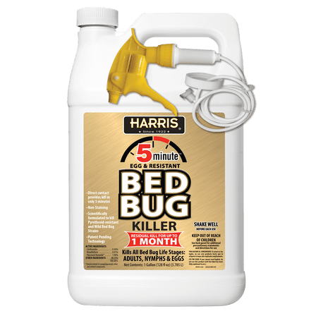 Harris Bed Bug & Egg Killer Spray - 5-Minute Kill Time, Odorless - 1 gal