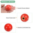 thumbnail image 2 of Unique Bargains 5-Pack Threaded Ball Knobs, M12 Female Thread 40mm Dia. Thermoset Phenolic Brass Insert Lever Handle [Red], 2 of 6