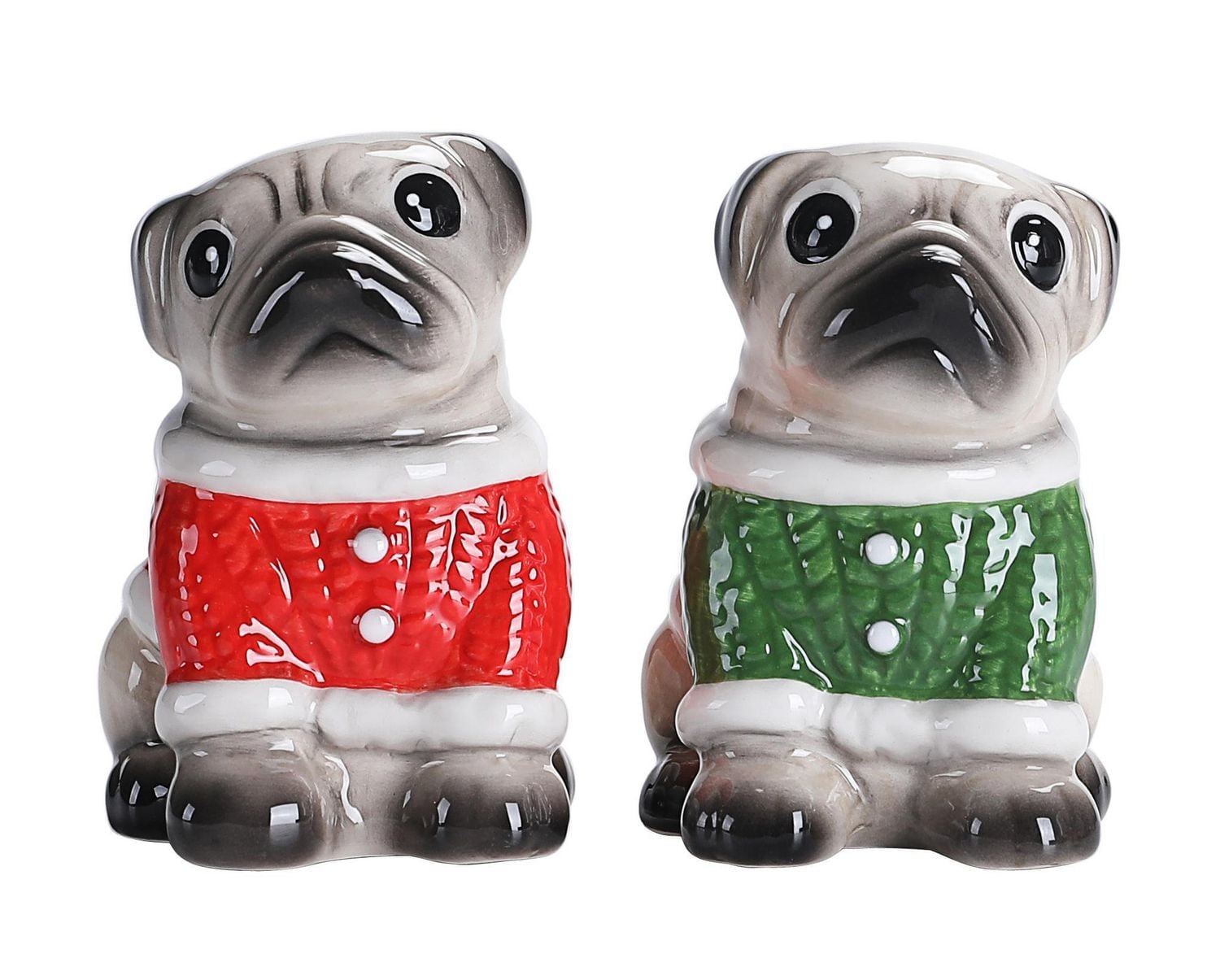 Holiday Time Pug Salt & Pepper Shakers