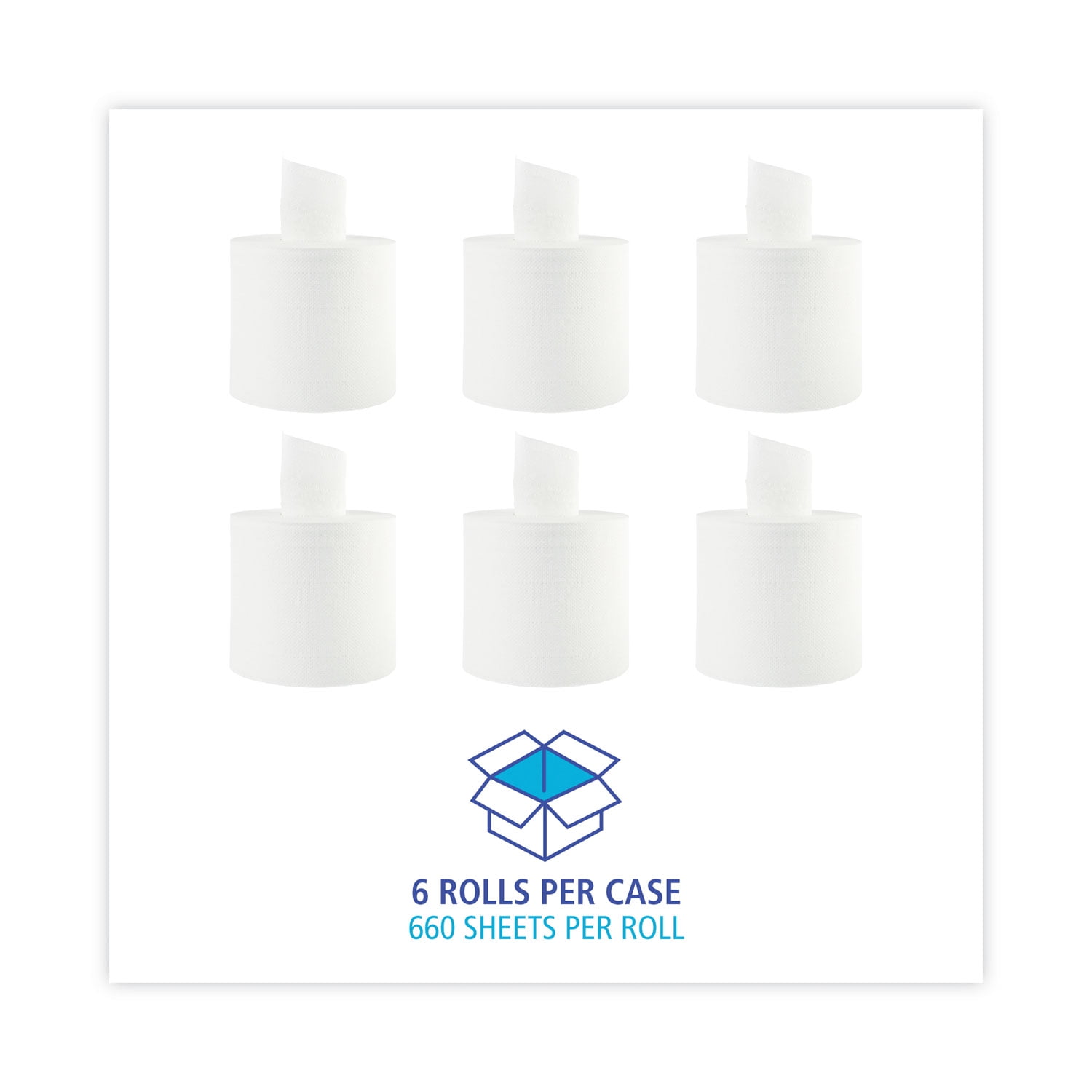 Boardwalk Center-Pull Hand Towels, 2-Ply, Perforated, 7.87 x 10, White, 660/Roll, 6 Rolls/Carton