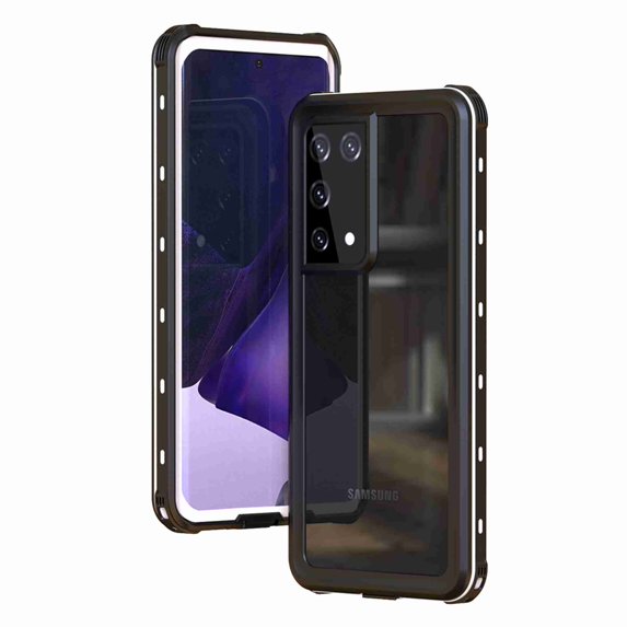 Dteck For Samsung Galaxy S21 Ultra Waterproof Case, Built-in Screen Protector IP68 Underwater Full Body Seal Cover Clear Sound Anti-Scratch Heavy Duty Waterproof Cover, White