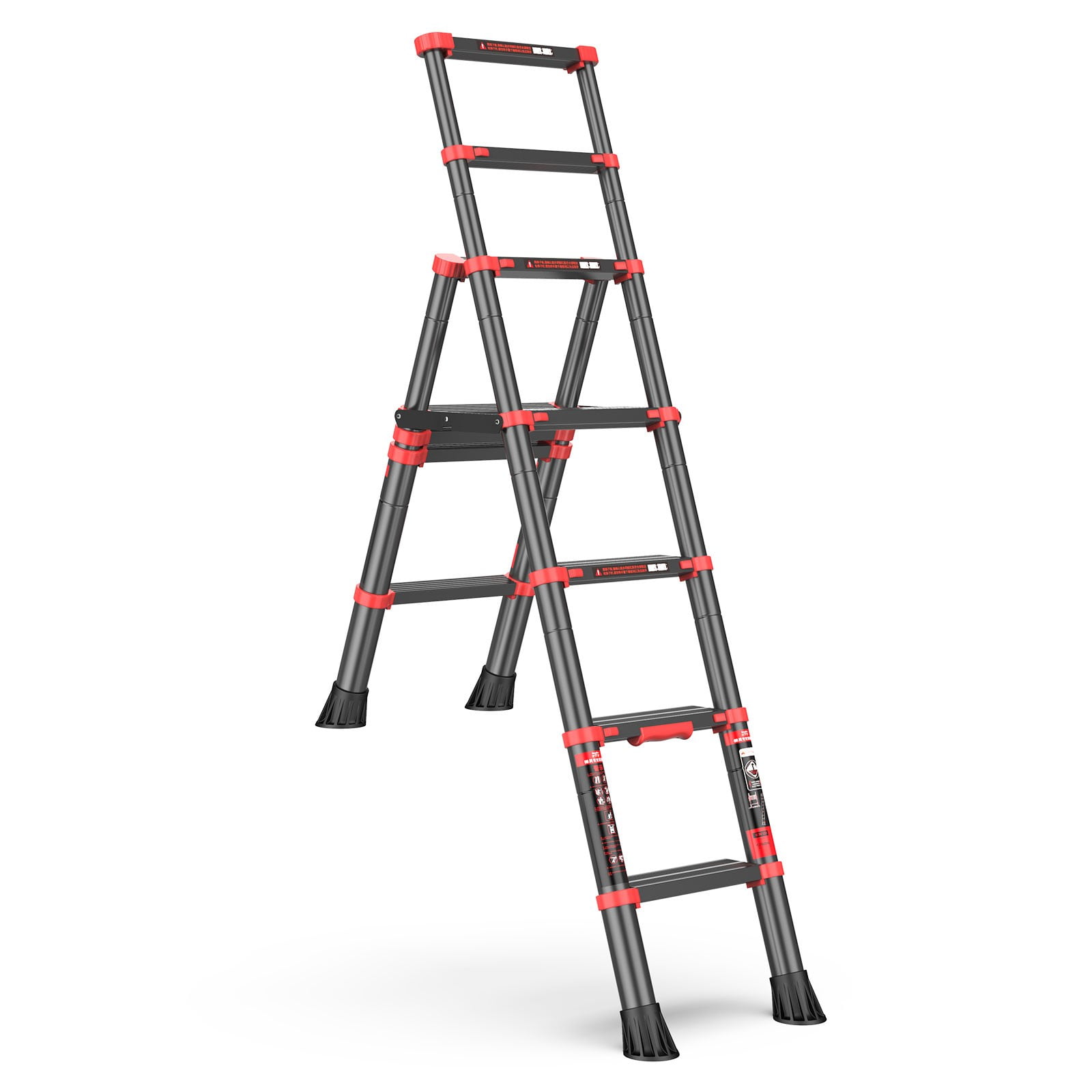 Details about   Portable 12.5ft Folding Ladder Aluminum Multi Purpose Extension Ladders 12 Steps 