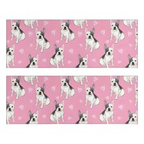 Kitchen Rugs Sets Of 2,Pink French Bulldog Love Heart Anti Fatigue Kitchen Mat Rugs Non Slip Washable,Decorative Kitchen Floor Mats for Kitchen,Sink,Laundry,17"X47"