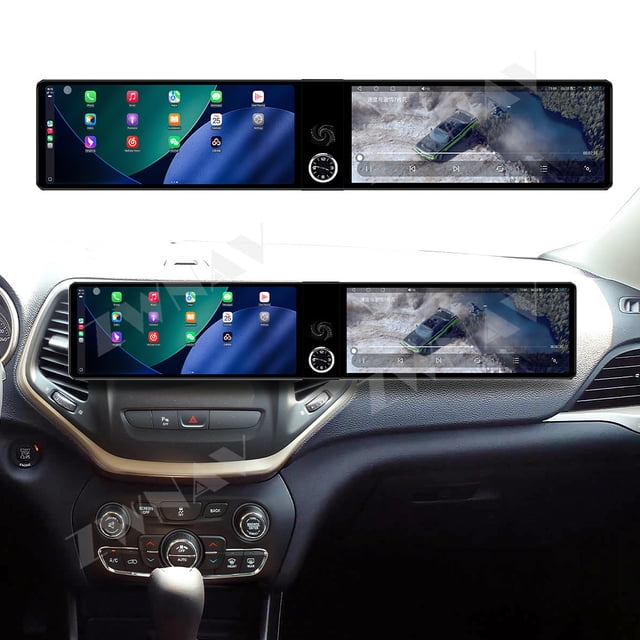 ZWNAV Dual 12.3 inch Screen Car Radio For Jeep Cherokee 2016-2021 Android GPS Navigation Multimedia Video Player Stereo Receiver Head Unit