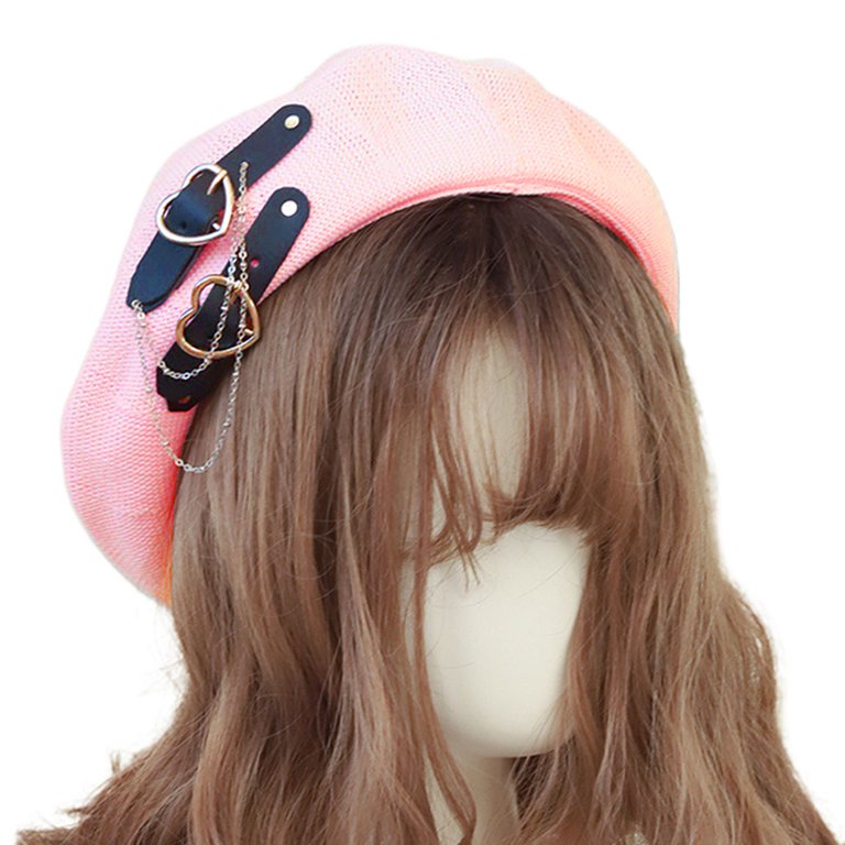 YUUZONE Sweet Cool Lolita Beret Girls Heart Buckle Beret Hat  display picture 1