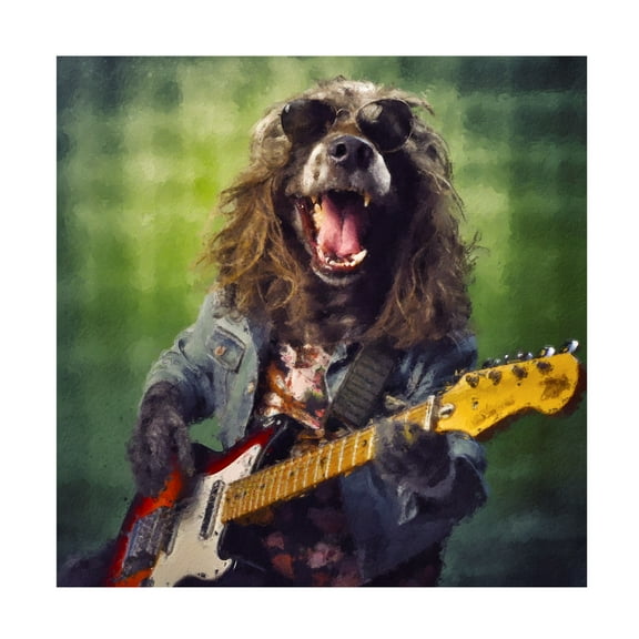 Canvas Wall Art - Sean Parnell 'Mutt Halen' Wall Art for Living Room, Bedroom, or Office Décor by Trademark Fine Art - 14 x 14 Inches