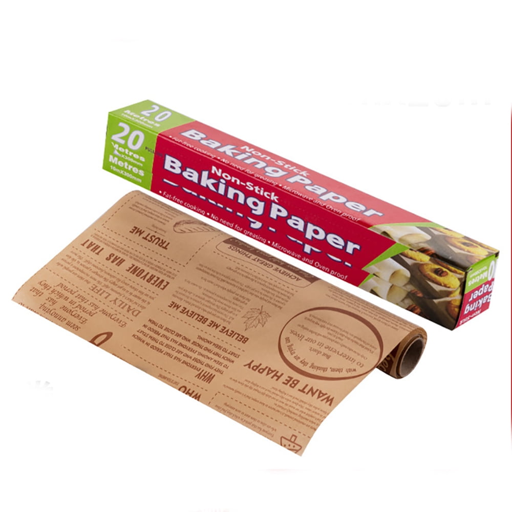 Kitchen Parchment Paper Roll 11.8 In X 65.6 Ft Non-Stick Air Fryer Paper Silicone Oil Paper for Baking Oven Microwave Roll Paper Baking Paper Food Wrapping Paper,Wood Color