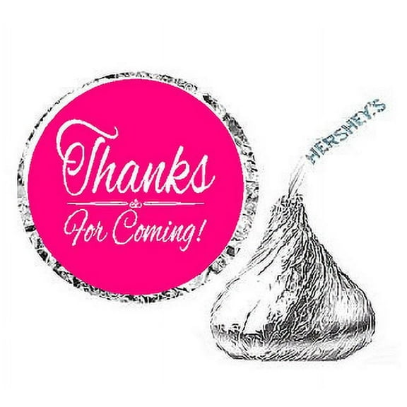 216ct Hot Pink Thanks for Coming Party Favor Candy Decoration Stickers Labels Fits Kisses Chocolates Party Favors Envelope