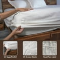 thumbnail image 3 of Home Prides 100% Cotton Full Sheets Set, 400 Thread Count, Ultra Soft Sateen 4-Piece Bedding Set, 15" deep pocket, OEKO-TEX Certified Bed Sheets, Pearl Ivory, 3 of 8
