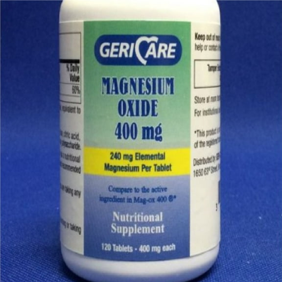 Geri-Care Magnesium Oxide Mineral 400mg Supplement Tablets, 120ct, 3 Pack