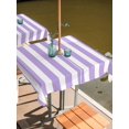thumbnail image 2 of Outdoor Tablecloth with Umbrella Hole and Zipper, Purple Striped Waterproof Patio Tablecloth for Dining 54''x54'', Modern Farmhouse Purple White Stripes Wipeable Table Cover for Picnic BBQ Party, 2 of 9