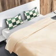 thumbnail image 5 of Yayeee Pillowcase King Size Set of 2 Satin Wrinkle Resistant Pillow Case, Green and White Plaid Pattern, 5 of 7