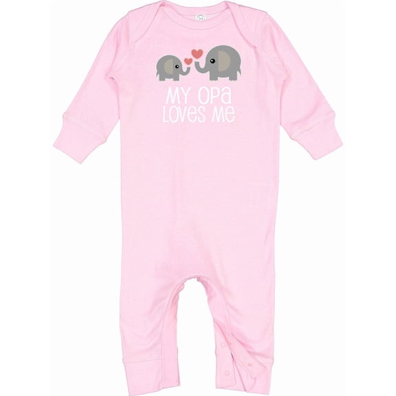 Inktastic My Opa Loves Me Elephant Baby Romper Coveralls