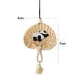 thumbnail image 4 of Panda Car Hanging Ornament Embroidery Panda Cattail Leaf Fan Decoration Mirror Hanging Car Interior Accessories for Car Rear View Mirror Hanging Accessories, 4 of 4