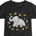 thumbnail image 3 of Instant Message - Elephants Love Peanuts - Toddler & Youth Girls Short Sleeve Graphic T-Shirt, 3 of 6