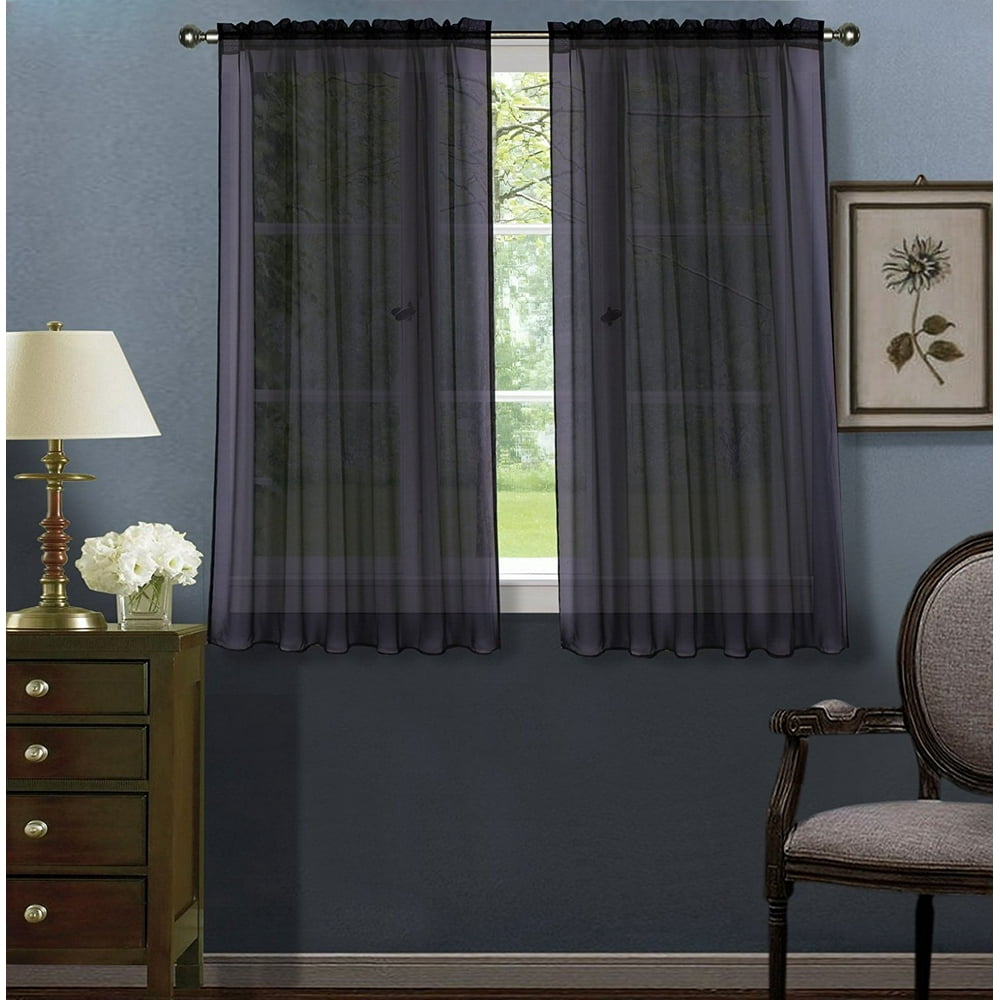Decotex 1 Piece Elegant Solid Sheer Window Curtain Panels